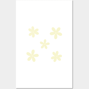 Abstract Flowers - Pastel yellow Posters and Art